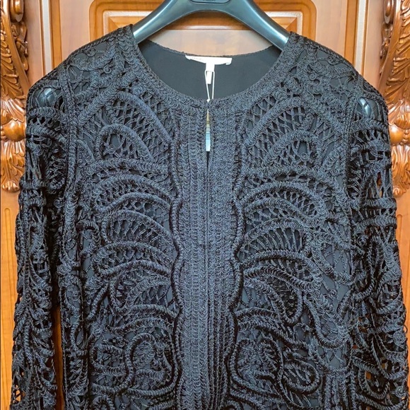 MAJE Embellished Crochet Magic Open Coat - Picture 2 of 7